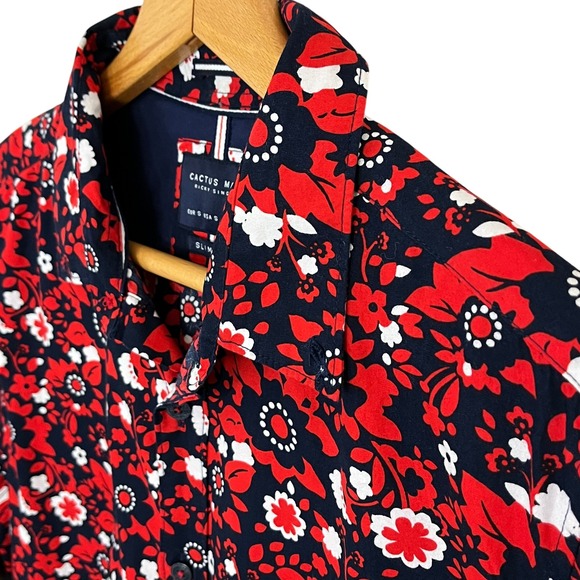 Cactus Man Ricky Singh Men's Sz S Slim Fit Shirt Floral Dopamine Retro Statement - Picture 1 of 6